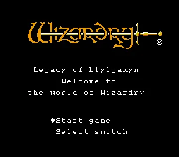 Wizardry II - Llylgamyn no Isan (Japan) screen shot title